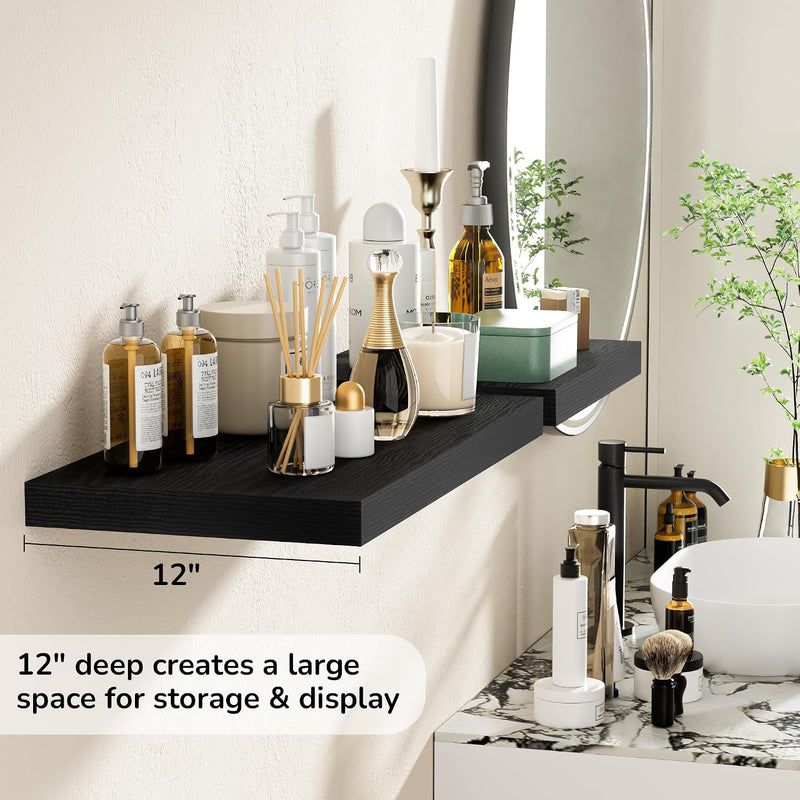 Floating Shelves Rustic Wooden Wall (2 Pack)