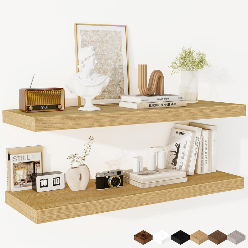 Floating Shelves Rustic Wooden Wall (2 Pack)