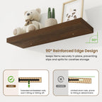 Floating Shelves Wall Mounted Rustic (Set of 2)