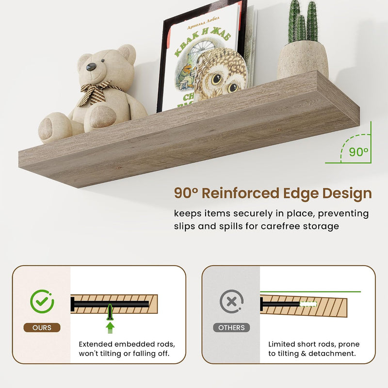 Floating Shelves Wall Mounted Rustic (Set of 2)
