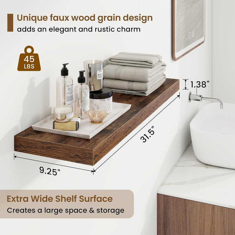 Floating Shelves Wall Mounted Rustic (Set of 2)