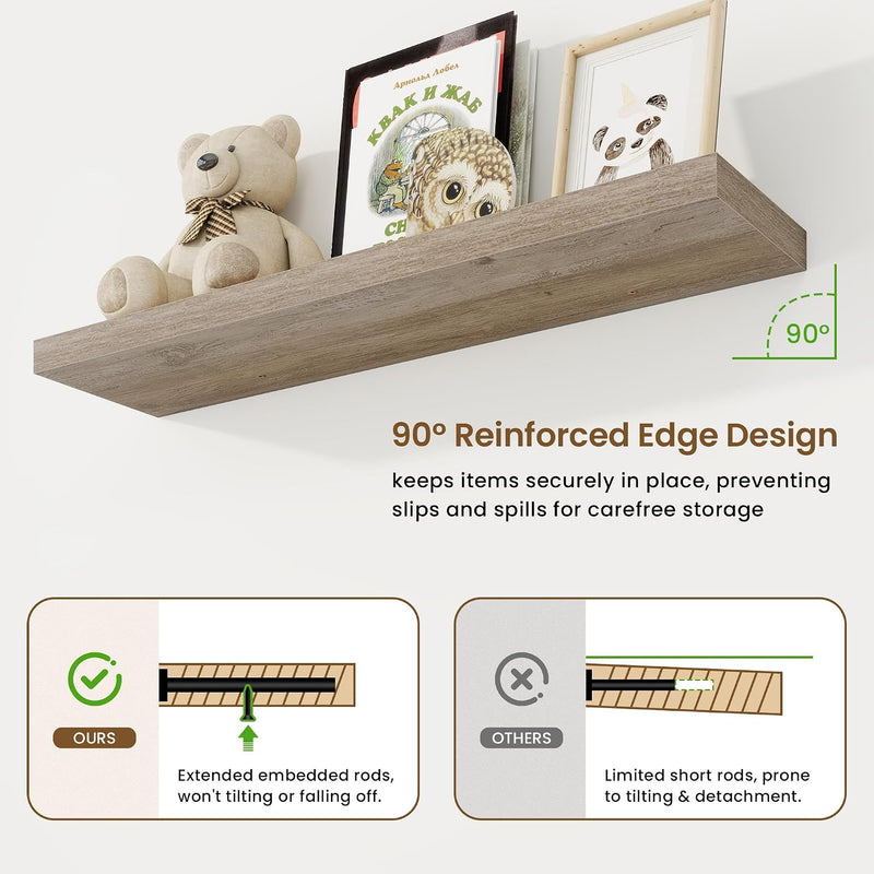 Floating Shelves Wall Mounted Rustic (Set of 2)