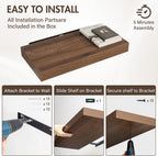 Floating Shelves Wall Mounted Rustic (Set of 2)