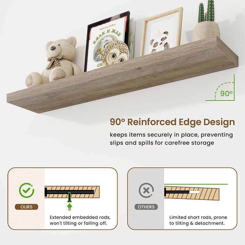 Floating Shelves Wall Mounted Rustic (Set of 2)
