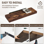 Floating Shelves Wall Mounted Rustic (Set of 2)