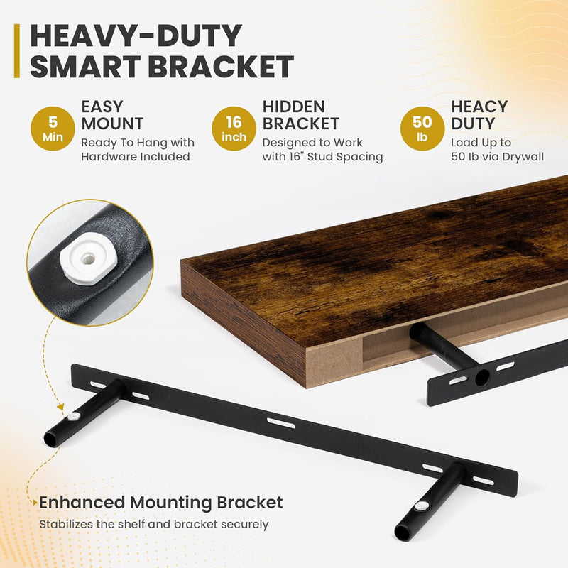 Floating Shelves Wall Mounted Rustic (Set of 2)