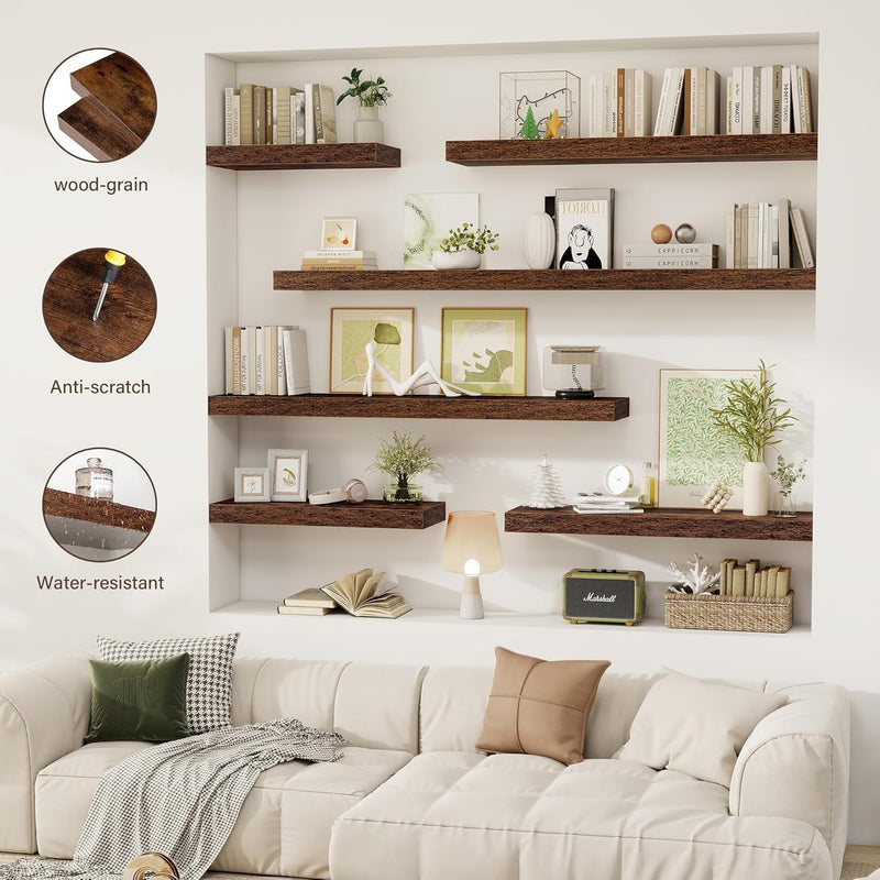 Floating Shelves Wall Mounted Rustic (Set of 2)