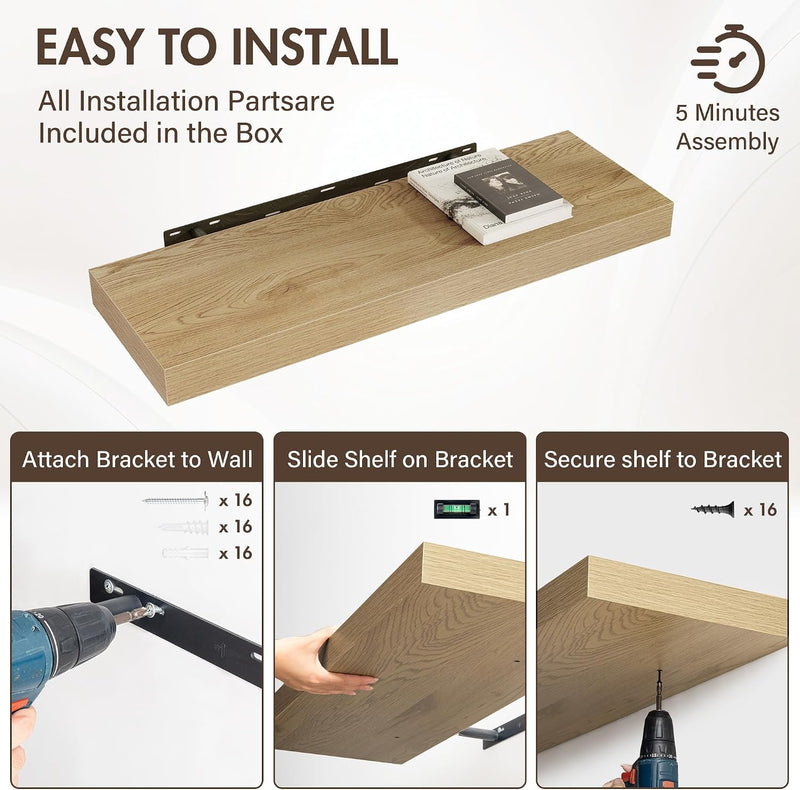 Floating Shelves Wall Mounted Rustic (Set of 2)