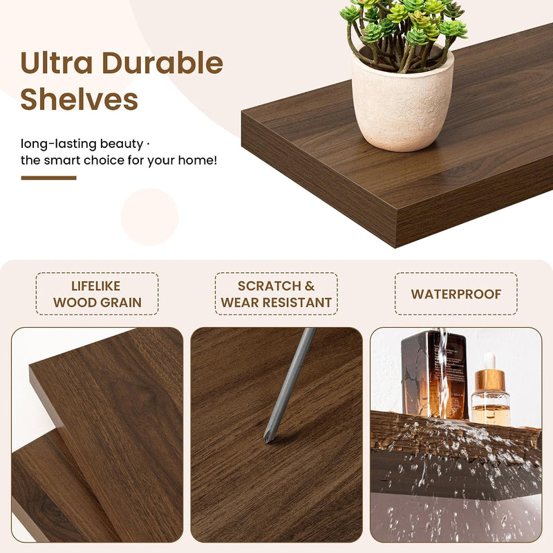 Floating Shelves Wall Mounted Rustic (Set of 2)