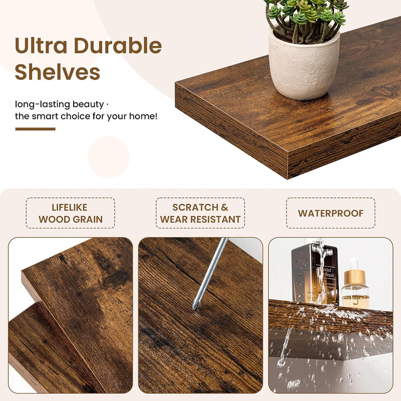 Floating Shelves Wall Mounted Rustic (Set of 2)