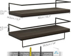 Floating Shelves Wall Mounted with 18KG Weight Capacity (Set of 2)