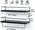 Floating Shelves Wall Mounted with 18KG Weight Capacity (Set of 2)