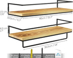 Floating Shelves Wall Mounted with 18KG Weight Capacity (Set of 2)