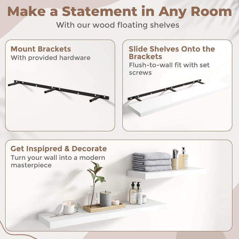 Floating Shelves Wall Shelf Bookshelf Natural