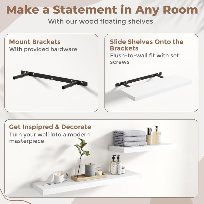Floating Shelves Wall Shelf Bookshelf Natural