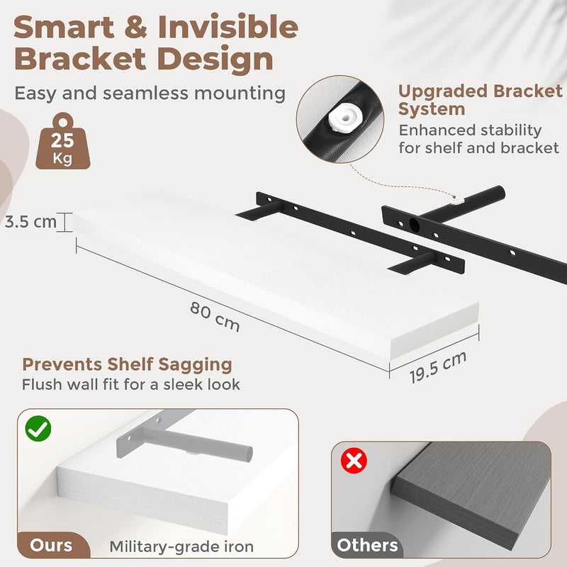Floating Shelves Wall Shelf Bookshelf Natural