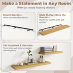 Floating Shelves Wall Shelf Bookshelf Natural