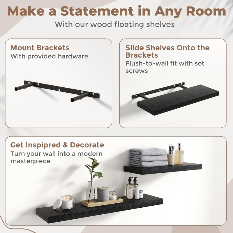 Floating Shelves Wall Shelf Bookshelf Natural