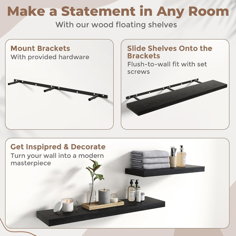 Floating Shelves Wall Shelf Bookshelf Natural