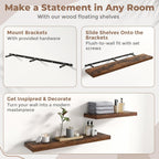 Floating Shelves Wall Shelf Bookshelf Natural