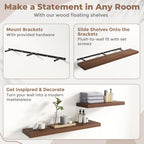 Floating Shelves Wall Shelf Bookshelf Natural