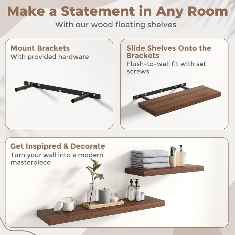 Floating Shelves Wall Shelf Bookshelf Natural