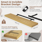 Floating Shelves Wall Shelf Bookshelf Natural