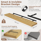 Floating Shelves Wall Shelf Bookshelf Natural