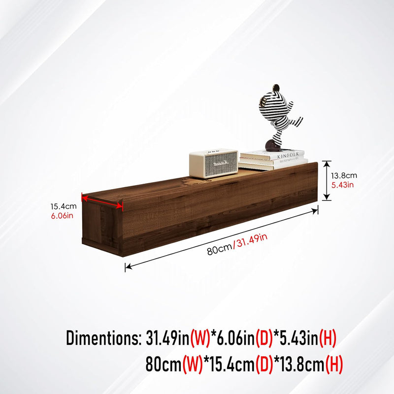 Floating Solid Wood Console Table Wall Mounted Narrow