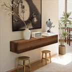 Floating Solid Wood Console Table Wall Mounted Narrow
