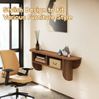 Floating Solid Wood Console Table Wall Mounted Narrow