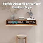 Floating Solid Wood Console Table Wall Mounted Narrow
