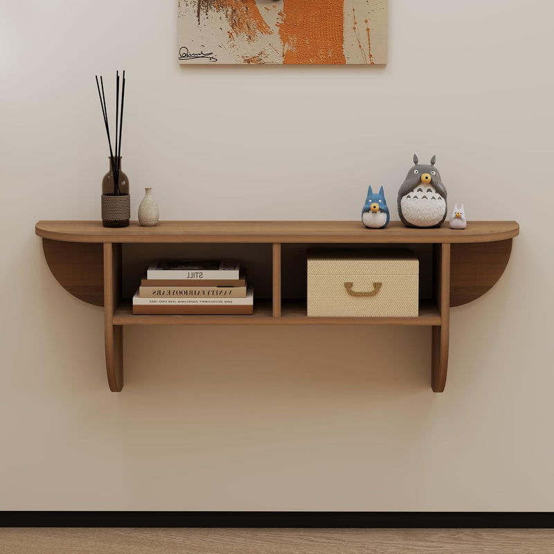 Floating Solid Wood Console Table Wall Mounted Narrow