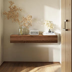 Floating Solid Wood Console Table Wall Mounted Narrow