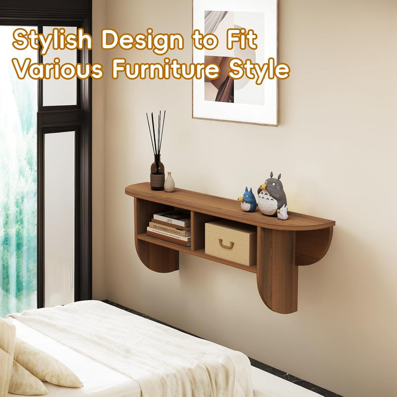 Floating Solid Wood Console Table Wall Mounted Narrow