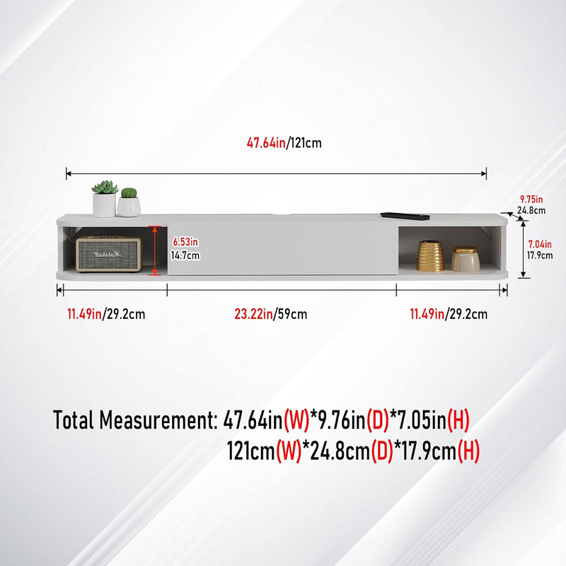 Floating TV Shelf Wall Mounted Cabinet Shelves