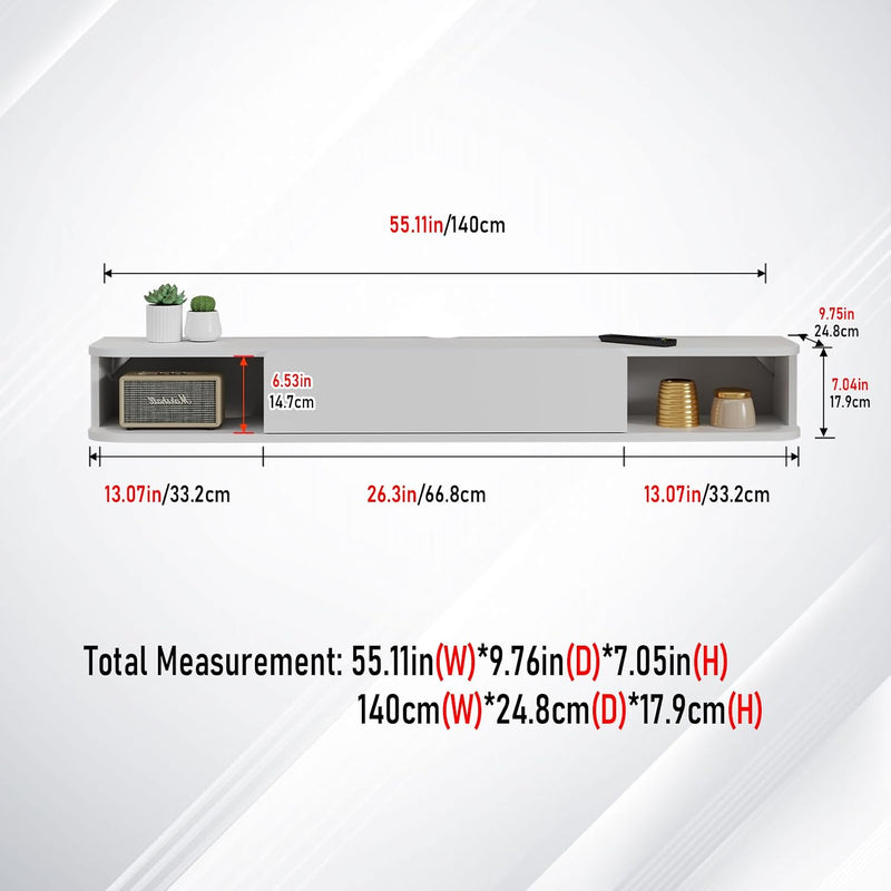 Floating TV Shelf Wall Mounted Cabinet Shelves