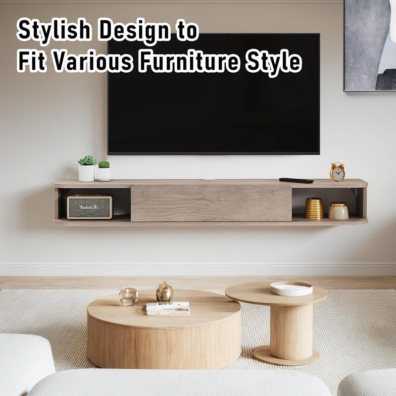 Floating TV Shelf Wall Mounted Cabinet Shelves