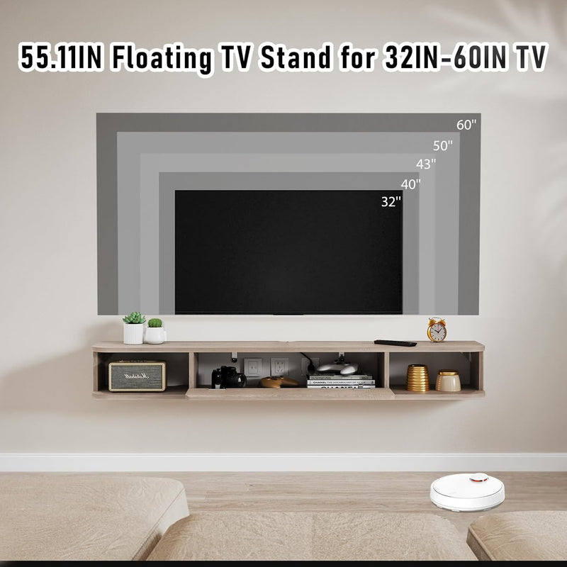 Floating TV Shelf Wall Mounted Cabinet Shelves