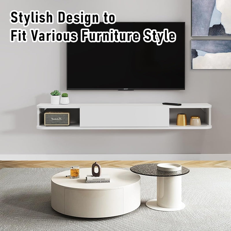 Floating TV Shelf Wall Mounted Cabinet Shelves