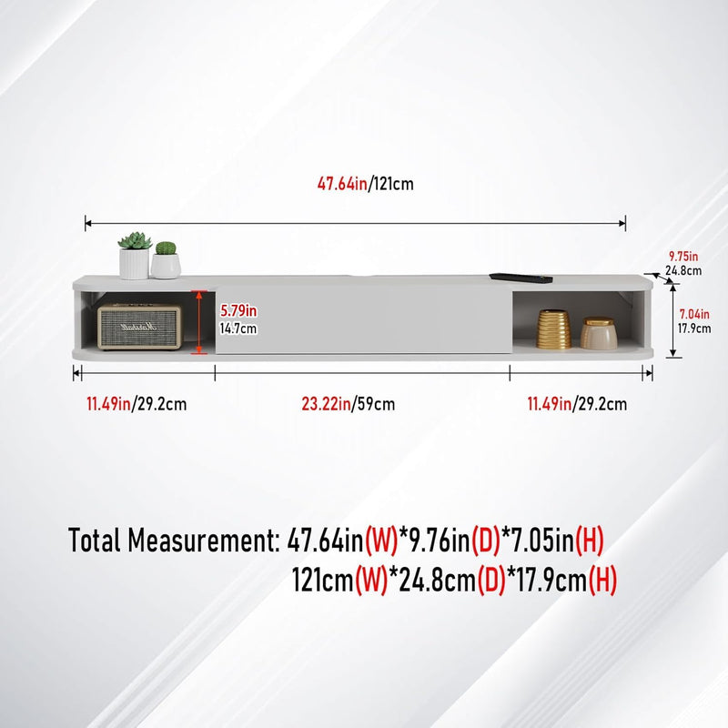 Floating TV Shelf Wall Mounted Cabinet Shelves