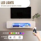 Floating TV Shelf with LED Lights Wall Mounted