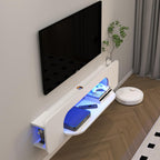 Floating TV Shelf with LED Lights Wall Mounted