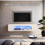 Floating TV Shelf with LED Lights Wall Mounted