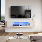 Floating TV Shelf with LED Lights Wall Mounted