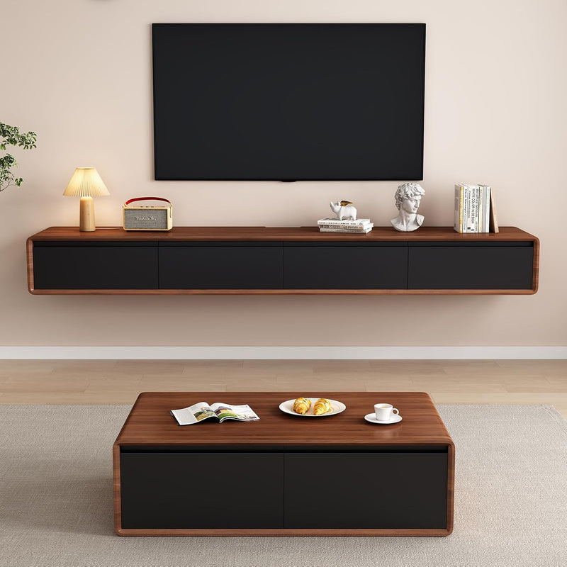 Floating TV Stand Large Shelves Wall Mounted Multi