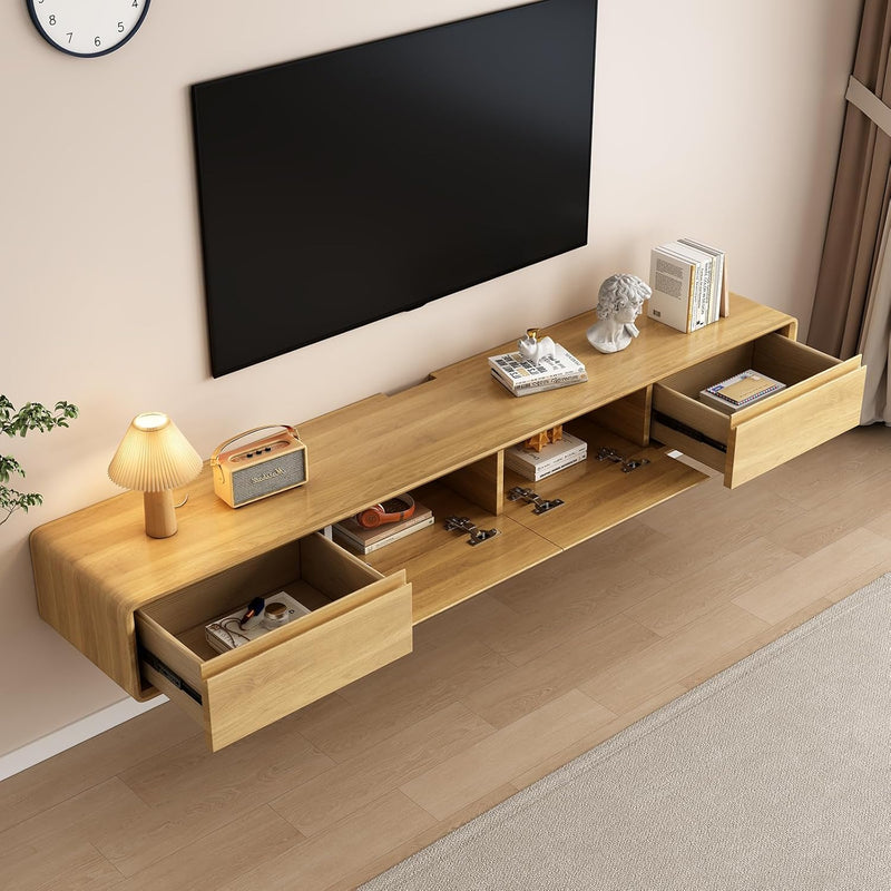 Floating TV Stand Large Shelves Wall Mounted Multi