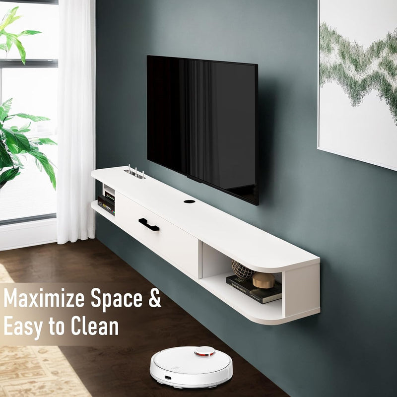 Floating TV Stand Wall Mounted Cabinet Shelves