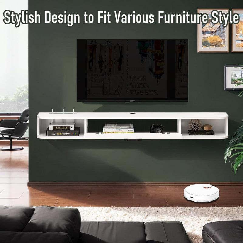 Floating TV Stand Wall Mounted Cabinet Shelves