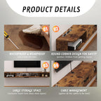 Floating TV Stand Wall Mounted Cabinet Shelves